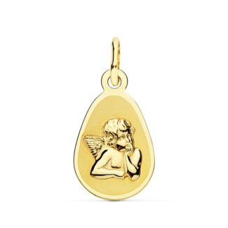 18K MEDALLA ORO AMARILLO ANGEL BURLON, 17X10 MM