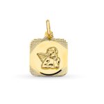 18K MEDALLA ORO AMARILLO ANGEL BURLON, 15X13 MM