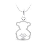 18K COLGANTE ORO BLANCO OSO CIRCONITA ORO BLANCO