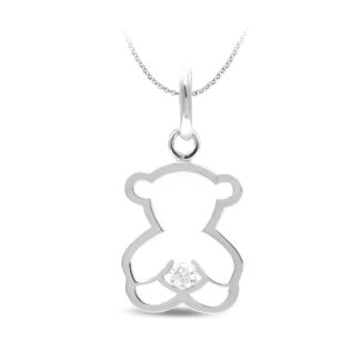 18K COLGANTE ORO BLANCO OSO CIRCONITA ORO BLANCO