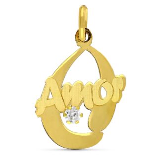 18K COLGANTE ORO AMARILLO AMOR 17X11 MM