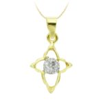 18K CRUZ ORO BICOLOR CIRCONITA 14X11 MM