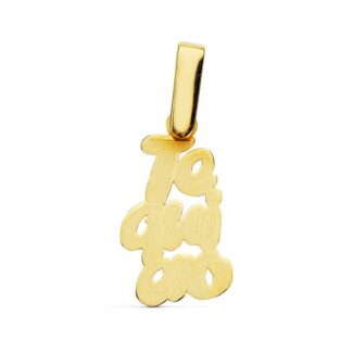 18K COLGANTE ORO AMARILLO " TE QUIERO " LASER, 17X10 MM