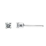 18K PENDIENTES ORO BLANCO 2 DIAMANTES LABORATORIO 0,09 QTS, VS2-G, CIERRE PRESION MEDIDA: 2,5MM