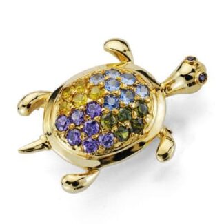 18K ALFILER ORO AMARILLO TORTUGA CIRCONITAS