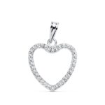 18K COLGANTE CORAZON ORO BLANCO CIRCONITA 16X16 MM