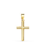 18K CRUZ ORO AMARILLO LISA TUBO HUECO 2,5 MM 16X11 MM