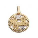 18K COLGANTE MADRE BICOLOR CIRCONITA 20 MM