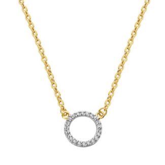 18K COLGANTE ORO BICOLOR CIRCULO CON CADENA 45CM