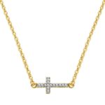 18K COLGANTE ORO BICOLOR CRUZ CON CADENA 45CM