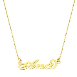 18K GARGANTILLA ORO AMARILLO NOMBRE PERSONALIZADO 3 LETRAS, CADENA 45CM
