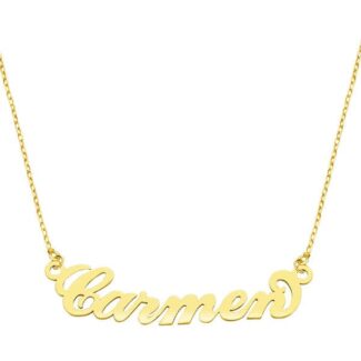 18K GARGANTILLA ORO AMARILLO NOMBRE PERSONALIZADO 8 LETRAS, CADENA 45CM