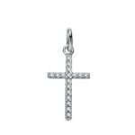 9K CRUZ ORO BLANCO CIRCONITA 18X10 MM