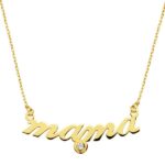 9K GARGANTILLA ORO AMARILLO MAMA CON CIRCONITA CADENA FORZADA 45CM