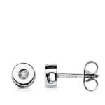 18K PENDIENTES ORO BLANCO DIAMANTES LABORATORIO TALLA BRILLANTE 0,04 QTS, VS2-G, MEDIDA: 5 MM, CIERRE PRESION