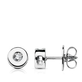 18K PENDIENTES ORO BLANCO DIAMANTES LABORATORIO TALLA BRILLANTE 0,130 QTS, VS2-G, MEDIDA: 6 MM, CIERRE PRESION