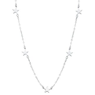 18K GARGANTILLA ESTRELLAS ORO BLANCO 42CM