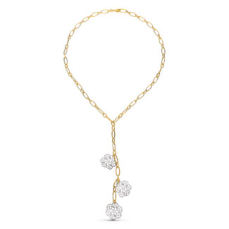 18K GARGANTILLA ORO BICOLOR FLORES
