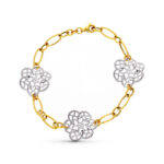 18K PULSERA ORO BICOLOR FLORES