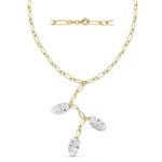 18K GARGANTILLA BICOLOR HUECA 42CM MOTIVOS OVALES