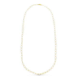 18K GARGANTILLA ORO AMARILLO ESLABON DIAMANTADO 80CM