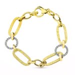 18K PULSERA BICOLOR ESLABONES ANCHO 14 MM LARGO 20,5 CM
