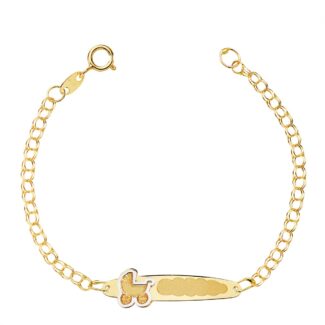 18K PULSERA ESCLAVA HÚNGARA CARRITO ORO AMARILLO 13,5CM