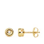 18K PENDIENTES ORO AMARILLO DIAMANTES LABORATORIO VS2-G 0,05 QTS, CIERRE PRESION 4,5 MM