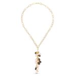 18K GARGANTILLA ORO AMARILLO PIEDRAS COLOR