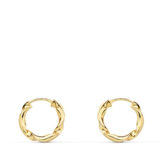 18K AROS ORO AMARILLO HUECOS RETORCIDOS, 12X2 MM