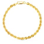 18K PULSERA ORO AMARILLO CORDON SALOMONICO, ANCHO 4,3 MM LARGO 19CM