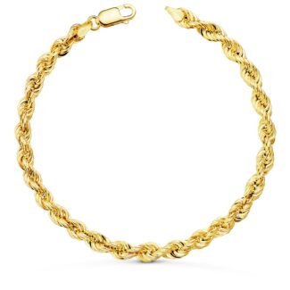 18K PULSERA ORO AMARILLO CORDON SALOMONICO, ANCHO 4,8 MM LARGO 20CM