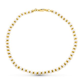 18K PULSERA ORO AMARILLO PERLA 18,5 CM