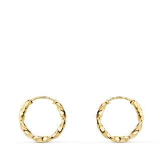 18K AROS ORO AMARILLO HUECOS GALLONEADOS, 12X1,50 MM