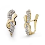 18K PENDIENTES ORO BICOLOR CIRCONITA 18X7 MM CIERRE CATALAN