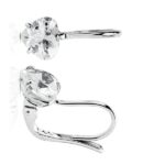 18K PENDIENTES ORO BLANCO PIEDRA CORAZON 7X7 MM CIERRE GANCHO