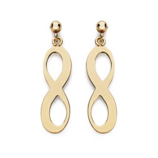 18K PENDIENTES INFINITO PRESION ORO AMARILLO 20X6 MM CIERRE PRESION