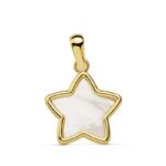 18K COLGANTE ESTRELLA NACAR ORO AMARILLO 12X12 MM