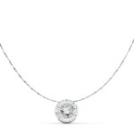 18K GARGANTILLA ORO BLANCO CON COLGANTE 6,5 MM CON GRECA Y CIRCONITA Y CADENA 42CM