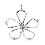 18K COLGANTE ORO BLANCO FLOR 35X38 MM