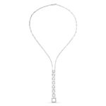 18K GARGANTILLA ORO BLANCO CUADRADOS CON CIRCONITAS