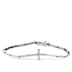 18K PULSERA ORO BLANCO CRUZ 19,5 CM