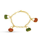 18K PULSERA ORO AMARILLO MOTIVOS BOLSOS ESMALTE