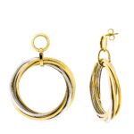 18K AROS BICOLOR DOS CUERPOS ENTRELAZADOS, 46 MMX4 MM CIERRE PRESION