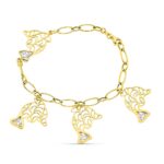 18K PULSERA BICOLOR DELFINES, ANCHO 26 MM LARGO 19,5 CM