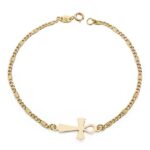 18K PULSERA ORO AMARILLO CRUZ DE LA VIDA 19CM