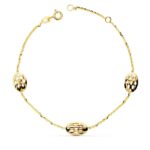 18K PULSERA ORO AMARILLO OVALES CALADOS 19,5CM