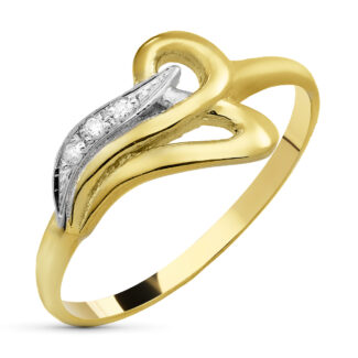 18K SORTIJA ORO BICOLOR MOTIVO CON CIRCONITAS, ANCHO: 9,5 MM