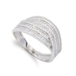 18K SORTIJA ORO BLANCO CON CIRCONITAS, ANCHO: 10,5 MM