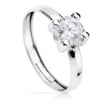 18K SOLITARIO ORO BLANCO CIRCONITA 6X6 MM